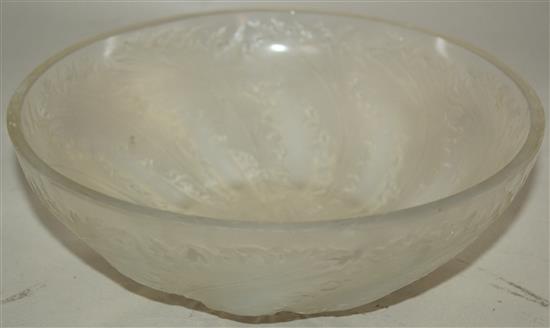 A René Lalique Chicoree bowl, introduced 1932, 24cm, tiny splinter chips